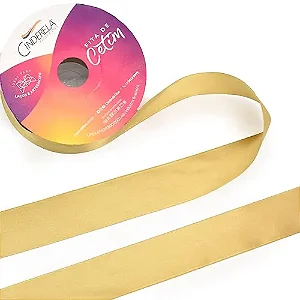 Fita de Cetim Cinderela N.03 15mm com 50mts Cor 55 Dourado