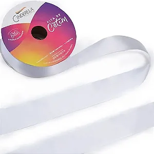Fita de Cetim Cinderela N.09 38mm com 50mts Cor 1 Branco