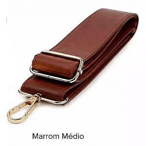 Alça de Bolsa com Mosquetão Cor Marrom Medio Ref Ro.155041