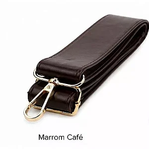 Alça de Bolsa com Mosquetão Cor Marrom Cafe Ref Ro.155041