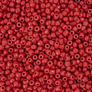 Miçangão Leitoso de Vidro 6/0 Irregular 50g Cor Vermelho
