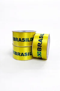 Fita Personalizada Cetim Brasil Cinderela 38mm 10m REf. 971- Brasil