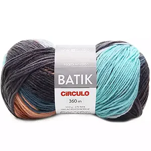 Fio Batik Circulo 100g 9764- Mescla Maresia Bege/Azul