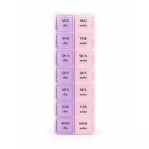 Caixa Organizadora Remédios 14 Slots Dia e Noite 21cm x 6cm UT.1281