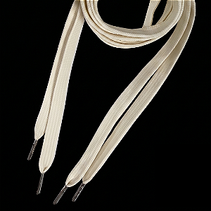 Cadarço Chato com Ponteira de Metal - 10mm x 1,3m - Creme 169 - RO.151748
