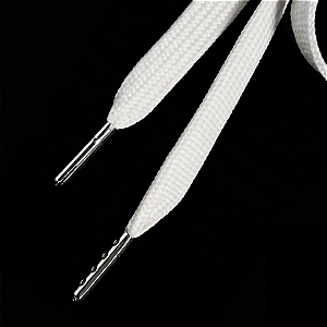 Cadarço Chato com Ponteira de Metal - 10mm x 1,3m - 067 Branco Alvejado- RO.151748