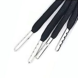 Cadarço com Ponteira de Metal Roliço - 5mm x 1,3m - Cor 44 Preto - RO.151440