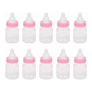 Mini Mamadeira Rosa para Lembrancinha Kit 10 Unid