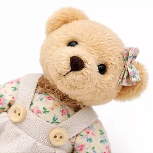 Ursinha com Vestido Floral Bege 12cm Ro. 155110