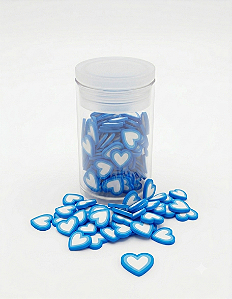 Mini Apliques Biscuit Coração Azul Enfeite para Laços, Artesanato RO.151243