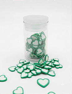 Mini Apliques Biscuit Coração Verde Enfeite para Laços, Artesanato RO.151243