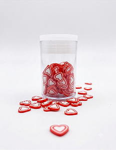 Mini Apliques Biscuit Coração Vermelho Enfeite para Laços, Artesanato RO.151243