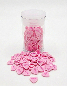 Mini Apliques Biscuit Coração Love Enfeite para Laços, Artesanato RO.151243