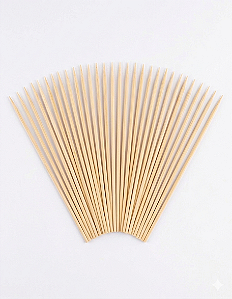 Espeto de Bambu para Churrasco 25cm Contém 50 unidades
