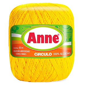 Linha Anne 65m Algodão Cor 1289- Amarelo Canario com 65 metros