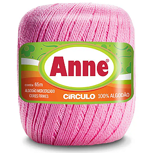 Linha Anne 65m Algodão Cor 3131- Chiclete com 65 metros