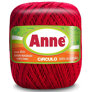 Linha Anne 65m Algodão Cor 3528- Vermelho Carmim com 65 metros