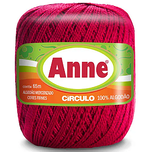 Linha Anne 65m Algodão Cor 3611- Vermelho Rubi com 65 metros