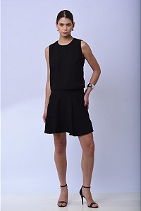 Saia de Crepe Patou Preta