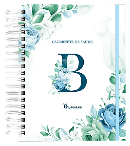 Caderneta de Saúde -  Floral Azul