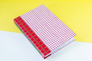Caderno A5 Quadriculado | Capa Dura Costura Long Stitch + Chain | Pautado