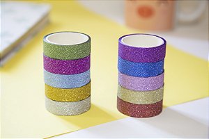 Fita Decorativa Washi Tape | Glitter