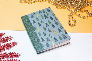 Caderno Bullet Journal Brochurinha Capa Dura | Coleção Natal | Árvores