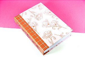 Caderno Sketchbook A5 | Capa Dura Long Stitch Cruzada Pautado | Retrô