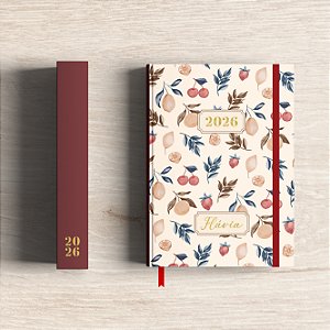 Planner 2026 | Flores e Frutas Cappuccino e Cereja