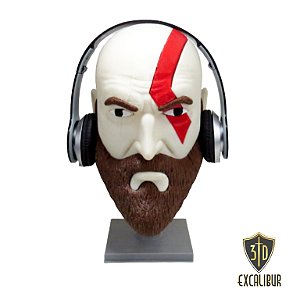 Expositor - Suporte de Fone de Ouvido Gamer Headphone Headset - Kratos do God of War