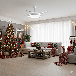 Ventilador de Teto Retrátil T&A-01 Urban Light com LED Multicor e Controle