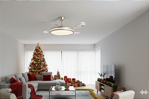 Ventilador de Teto Retrátil T&A-14 Dourado — Elegância, Potência e Conforto em um Só Produto!