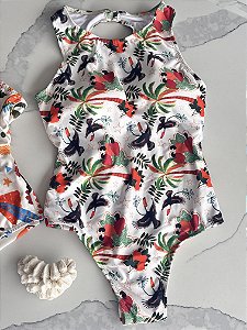 Maiô estampado Meio fio Caju