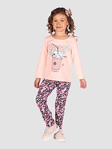 Blusa Cotton Básica Estampa Sweet "Doce" Menina | Turminha e Cia