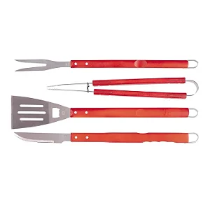 Conjunto Para Churrasco 4 Peças Cabos Compridos