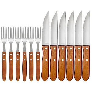 Conjunto Churrasco Garfo E Faca 12 Peças