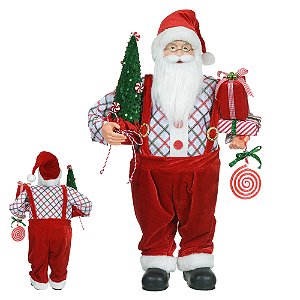 PAPAI NOEL NATAL EM PE (VERMELHO BRANCO) 80cm (FLORARTE)