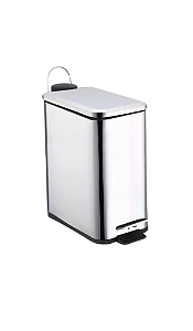 Lixeira inox retangular c/pedal 5L acetinado  Mood Nobre