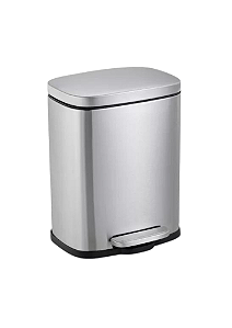 Lixeira inox retangular c/pedal 12l. escovado  Mood