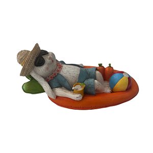 Pascoa Resina Coelho C/Boia Colorido 13X26,5X13cm Florarte