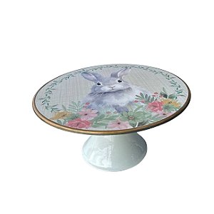 Suporte Doces Pascoa Coelho Colorido 22X10cm Florarte