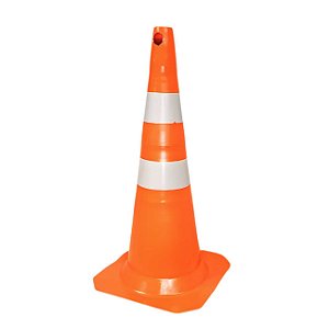 Cone Fit Laranja e Branco de Plástico 75cm Plastcor 700.00503