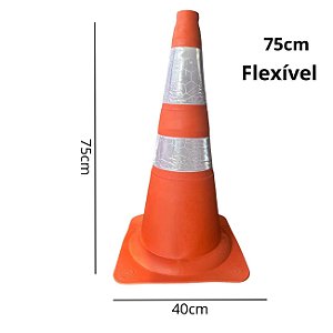 Cone Sinalizador Flexivel LR/BR 75cm Plastcor 700.00503