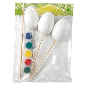 Ovos P/pintar A Mão Páscoa Coelho Cesta Criança Artificial