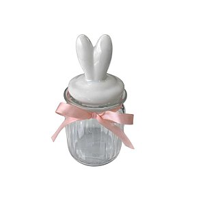 Pote Hermético Com Laço E Tampa Orelhas De Coelho 300ml