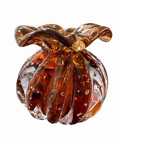 Vaso Trouxinha De Murano Love Marrom Cristais Tavares 13cm