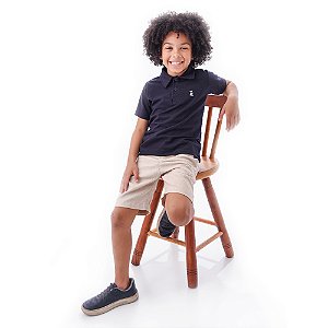 Camiseta Infantil Masculina Polo Piquet Basic Hommer