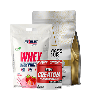 Kit Ganho Rápido (Hipercalórico + Whey + Creatina)