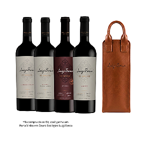 Kit Luigi Bosca De Sangre + Porta Vinho em Couro Ecológico Luigi Bosca