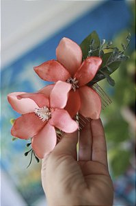 Pente Magnólias Coral